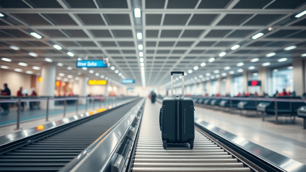 공항 입국장의 수하물 수취대 벨트 시스템