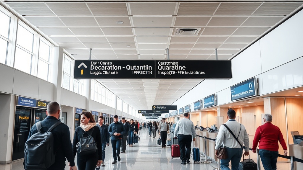공항 입국장의 동식물 검역 신고 및 검사 구역