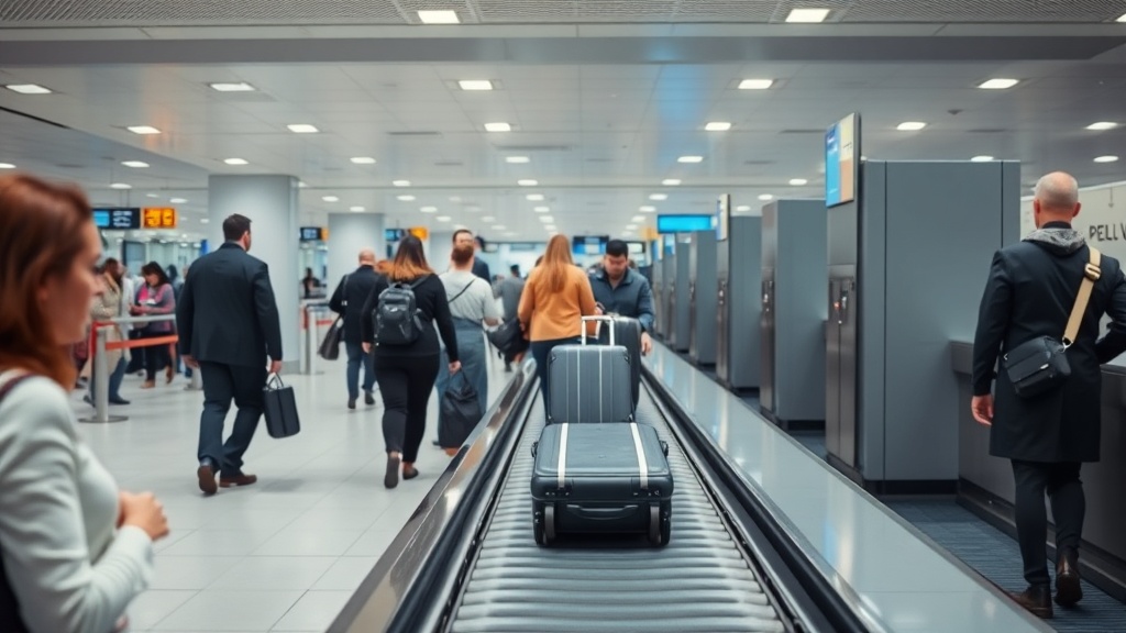 공항 출국장의 보안 검색대 및 승객 검색 장비